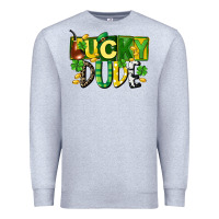 Heather Grey Lucky dude  St. Patrick's Day Premium Sweatshirt - CowGirlArtShop