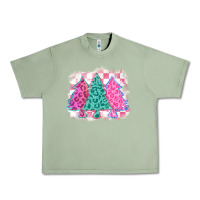 Oil Green christmas leopard trees Urban Heavy Tee - MaliasSmallBusiness