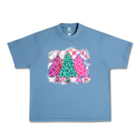 Pebble Blue christmas leopard trees Urban Heavy Tee - MaliasSmallBusiness