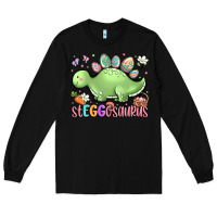 Black easter stegosaurus delight Long Sleeve Tee - LillyAllenDesigns
