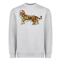 Heather Grey christmas bengal cat Heavyweight Sweatshirt - LillyAllenDesigns