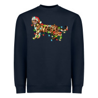 Navy christmas bengal cat Heavyweight Sweatshirt - LillyAllenDesigns