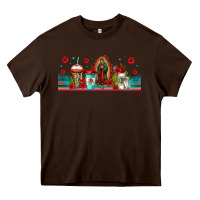Chocolate Brown lady of guadalupe coffee cups libbey glass Heavy Core Tee - Jasminsmagicworld