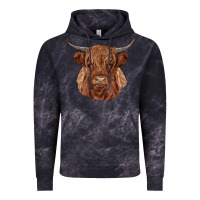Cloud Black highland cow Vintage Hoodie - RanaPortraitStore