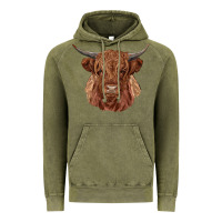 Vintage Olive highland cow Vintage Hoodie - RanaPortraitStore