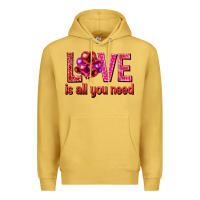 Antique Gold Love is all you need Valentine's Day Premium Hoodie - HowdyJamesFarm