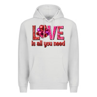 Dove Grey Love is all you need Valentine's Day Premium Hoodie - HowdyJamesFarm