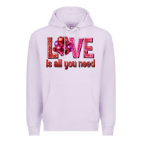 Lilac Love is all you need Valentine's Day Premium Hoodie - HowdyJamesFarm