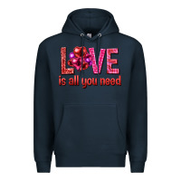 Navy Love is all you need Valentine's Day Premium Hoodie - HowdyJamesFarm