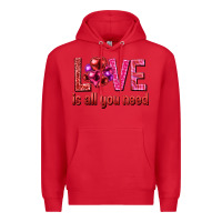 Red Love is all you need Valentine's Day Premium Hoodie - HowdyJamesFarm