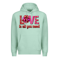 Seafoam Love is all you need Valentine's Day Premium Hoodie - HowdyJamesFarm