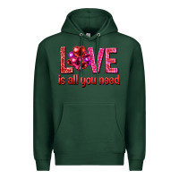Sports Green Love is all you need Valentine's Day Premium Hoodie - HowdyJamesFarm