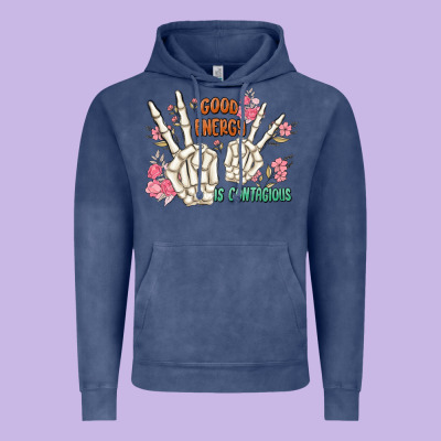 Good Energy Is Contagious Vintage Hoodie Designed By Maliassmallbusiness