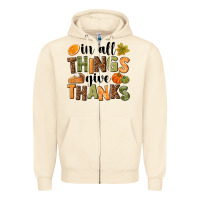 Sandshell In all things give thanks Zipper Hoodie - NancyCooperArtShop