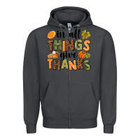 Smoke In all things give thanks Zipper Hoodie - NancyCooperArtShop