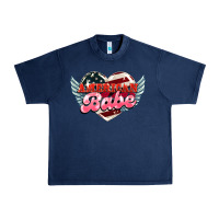 Navy American babe Urban Heavy Tee - NancyCooperArtShop