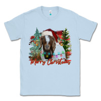 Dusty Blue merry Christmas goat Classic Tee - CowhideDigitalArt
