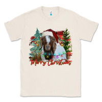 Natural merry Christmas goat Classic Tee - CowhideDigitalArt