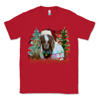 Red merry Christmas goat Classic Tee - CowhideDigitalArt