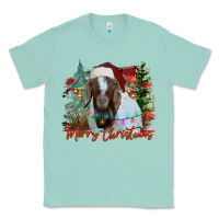 Seafoam merry Christmas goat Classic Tee - CowhideDigitalArt