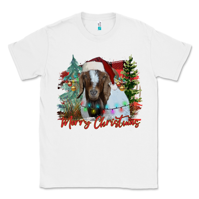 Merry Christmas Goat Classic Tee by CowhideDigitalArt | Teevron