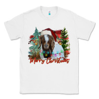 White merry Christmas goat Classic Tee - CowhideDigitalArt