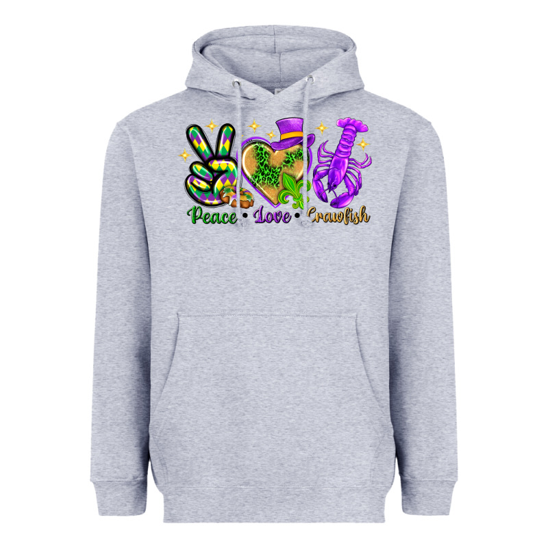Peace Love Crawfish Heavyweight Hoodie by HowdyJamesFarm | Teevron