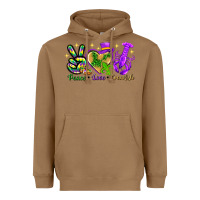 Toasted Coconut Peace Love Crawfish Heavyweight Hoodie - HowdyJamesFarm