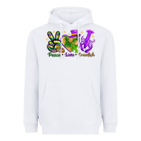 White Peace Love Crawfish Heavyweight Hoodie - HowdyJamesFarm