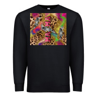 Black Colorful leopard lightning bolt tumbler mother's Premium Sweatshirt - HowdyJamesFarm