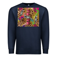 Navy Colorful leopard lightning bolt tumbler mother's Premium Sweatshirt - HowdyJamesFarm