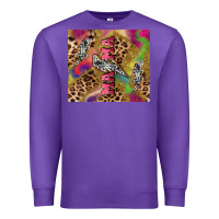 Purple Colorful leopard lightning bolt tumbler mother's Premium Sweatshirt - HowdyJamesFarm