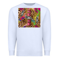 White Colorful leopard lightning bolt tumbler mother's Premium Sweatshirt - HowdyJamesFarm