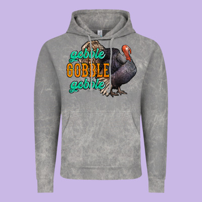 Thanksgiving Turkey Gobble Gobble Vintage Hoodie Designed By Nancycooperartshop