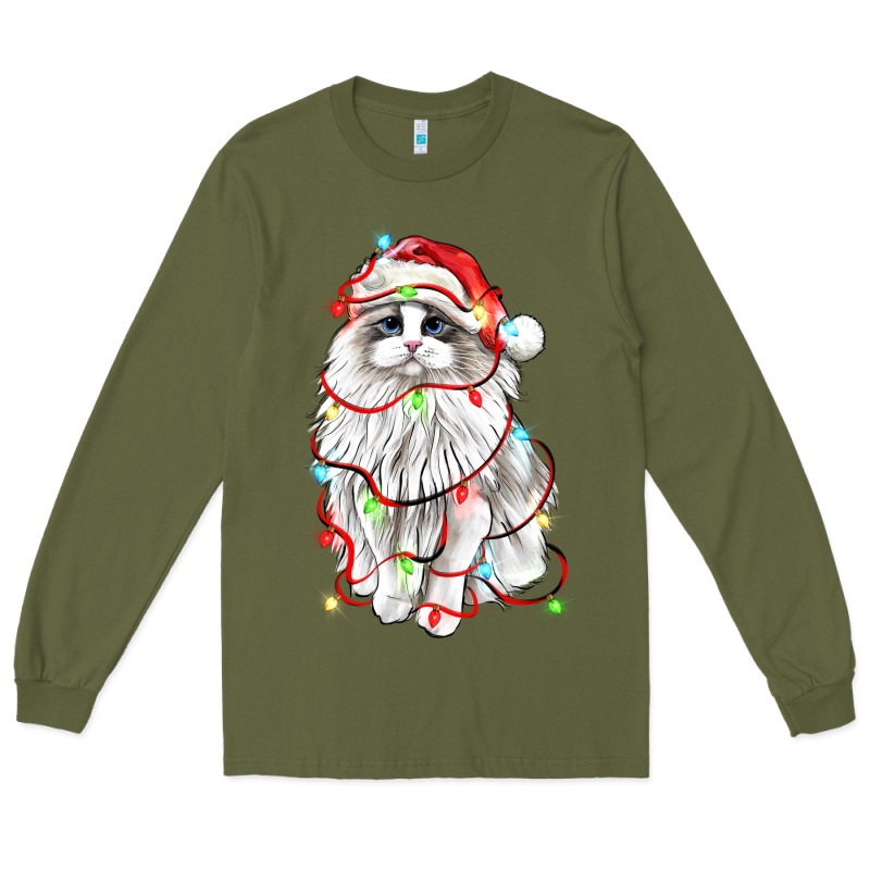 Christmas Ragdoll Cat Long Sleeve Tee by LillyAllenDesigns | Teevron