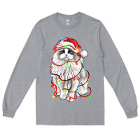 Heather Grey christmas ragdoll cat Long Sleeve Tee - LillyAllenDesigns
