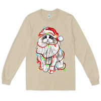 Mushroom christmas ragdoll cat Long Sleeve Tee - LillyAllenDesigns