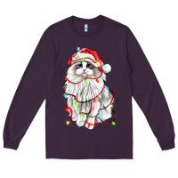 Plum christmas ragdoll cat Long Sleeve Tee - LillyAllenDesigns