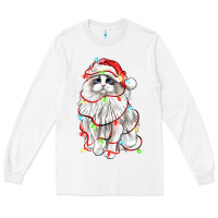 White christmas ragdoll cat Long Sleeve Tee - LillyAllenDesigns