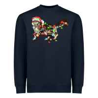 Navy christmas christmas maine coon cat cat Heavyweight Sweatshirt - LillyAllenDesigns