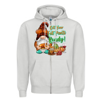 Dove Grey Get your fat pants ready Zipper Hoodie - NancyCooperArtShop