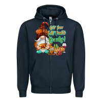 Navy Get your fat pants ready Zipper Hoodie - NancyCooperArtShop
