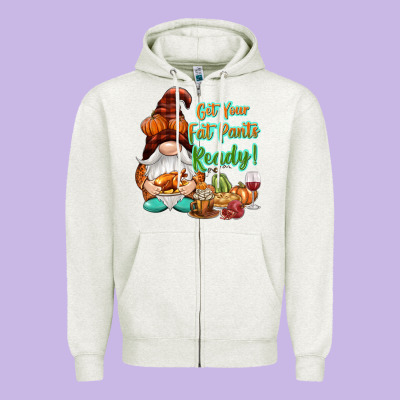 Get Your Fat Pants Ready Zipper Hoodie Designed By Nancycooperartshop