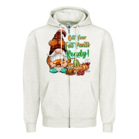 Oatmeal Heather Get your fat pants ready Zipper Hoodie - NancyCooperArtShop