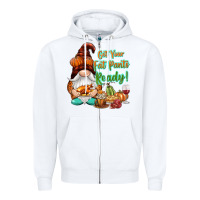 White Get your fat pants ready Zipper Hoodie - NancyCooperArtShop