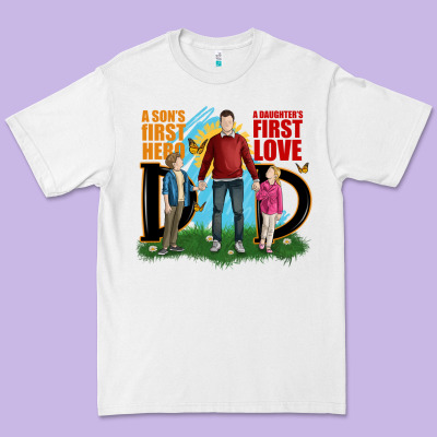 A Sons First Hero A Daughters First Love Premium Tee Designed By Jahusdesignshop