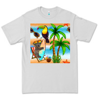Dove Grey tropical animals seamless pattern Premium Tee - BundleAndBundleShop