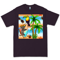 Plum tropical animals seamless pattern Premium Tee - BundleAndBundleShop