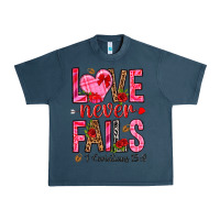 Midnight Navy love never fails i corintians 13 8 Urban Heavy Tee - NancyCooperArtShop