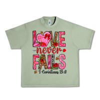 Oil Green love never fails i corintians 13 8 Urban Heavy Tee - NancyCooperArtShop